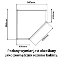 KABINA PRYSZNICOWA PIĘCIOKĄTNA KZ10B CHROM 90x90 CM