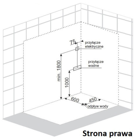 KABINA PRYSZNICOWA Z HYDROMASAŻEM WSH7106R PRAWA 120X80 CM