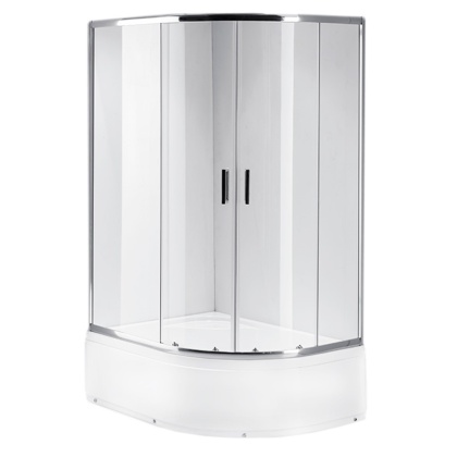 KABINA PRYSZNICOWA Z WYSOKIM BRODZIKIEM MAJA PRAWA CHROM 115x85CM SZKŁO 5MM