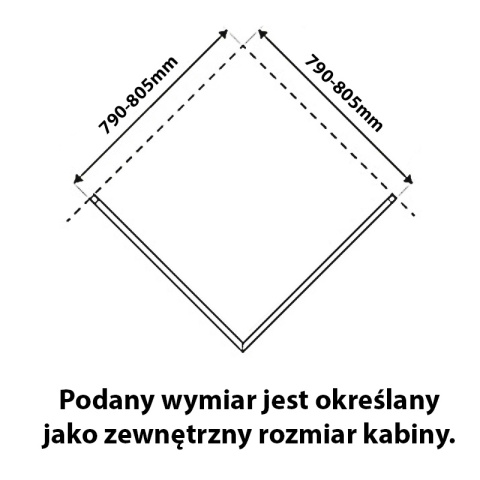 KABINA PRYSZNICOWA KWADRATOWA KZ04B BIAŁA 80x80 CM 6 MM