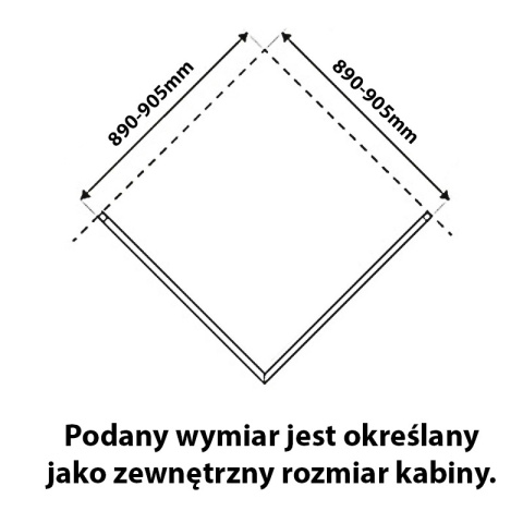 KABINA PRYSZNICOWA KWADRATOWA KZ04C BIAŁA 90x90 CM 6 MM