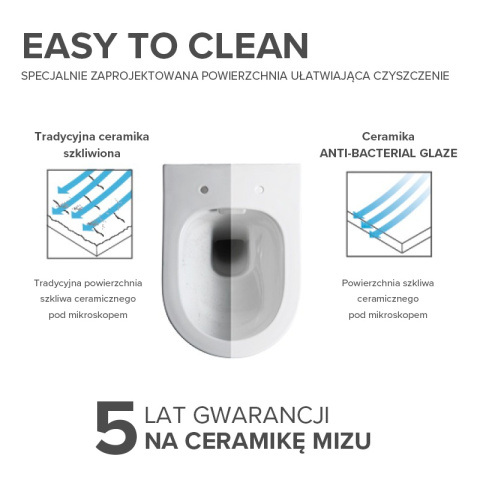 MISKA WC WISZĄCA RIMLESS MIZU-BL-GL-RIM-03 CZARNA DESKA WOLNOOPADAJĄCA DUROPLAST