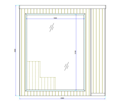 SAUNA OGRODOWA FIŃSKA ALTANKA ESPO-BLACK Z PIECEM 8kW 4-5 OSOBOWA 236x213 CM