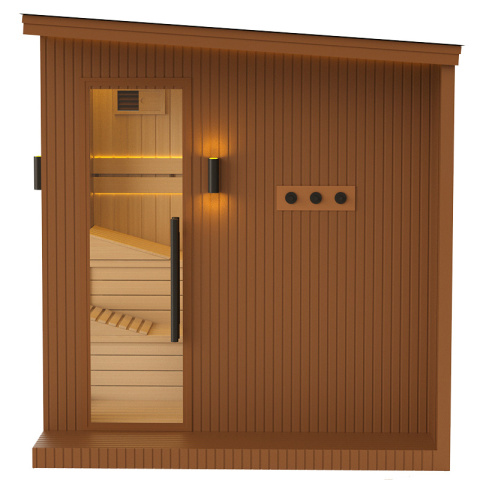 SAUNA OGRODOWA FIŃSKA ALTANKA ESPO-COFFE Z PIECEM 8kW 4-5 OSOBOWA 236x213 CM