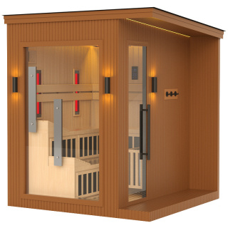 SAUNA OGRODOWA KOMBO INFRARED/FIŃSKA ALTANKA ESPO-COMBO-COFFE 4-6 OSOBOWA 236x213 CM 2W1