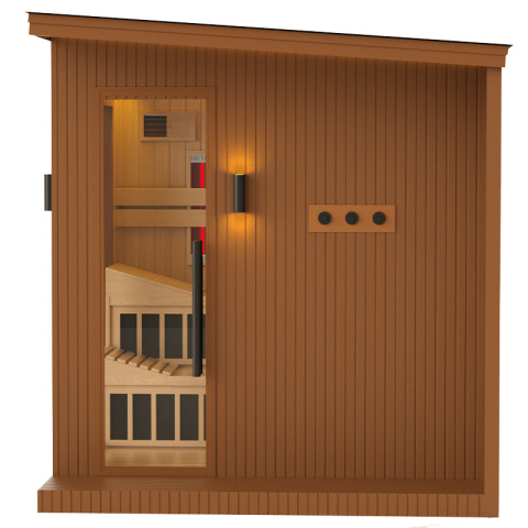 SAUNA OGRODOWA KOMBO INFRARED/FIŃSKA ALTANKA ESPO-COMBO-COFFE 4-6 OSOBOWA 236x213 CM 2W1