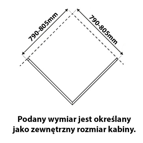 KABINA PRYSZNICOWA KWADRATOWA KZ08B SZCZOTKOWANA STAL 80x80 CM