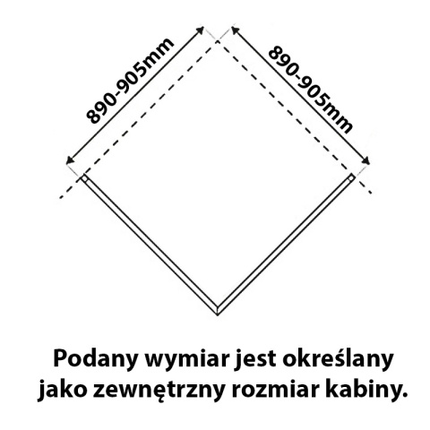 KABINA PRYSZNICOWA KWADRATOWA KZ08C SZCZOTKOWANA STAL 90x90 CM