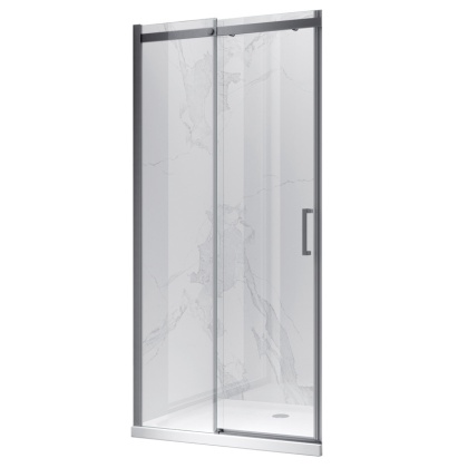 DRZWI PRYSZNICOWE KZ09E SZCZOTKOWANA STAL 135-140 CM 8 MM