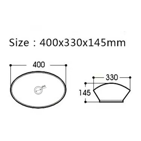 UMYWALKA NABLATOWA CERAMICZNA OWALNA LUMO-WH-405 BIAŁA