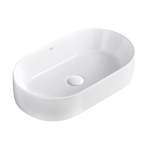 UMYWALKA NABLATOWA CERAMICZNA OWALNA NAVI-WH-510 BIAŁY POŁYSK 51x31 CM