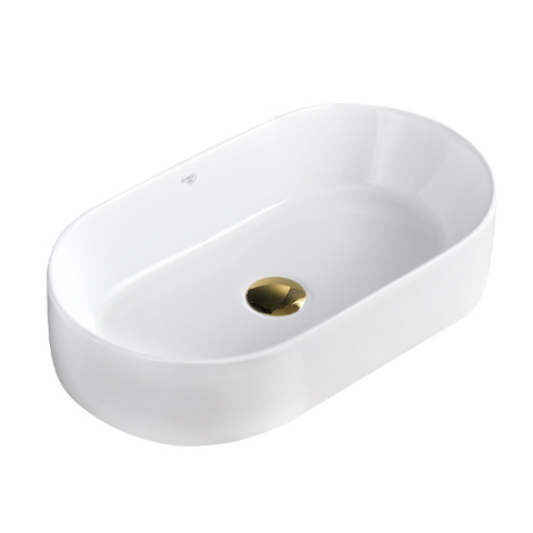 UMYWALKA NABLATOWA CERAMICZNA OWALNA NAVI-WH-510 BIAŁY POŁYSK 51x31 CM