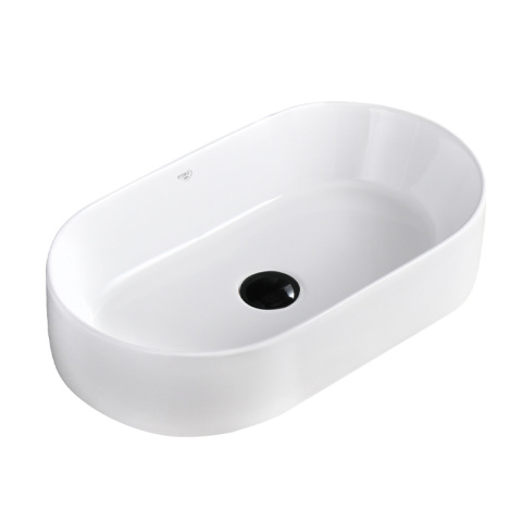 UMYWALKA NABLATOWA CERAMICZNA OWALNA NAVI-WH-510 BIAŁY POŁYSK 51x31 CM