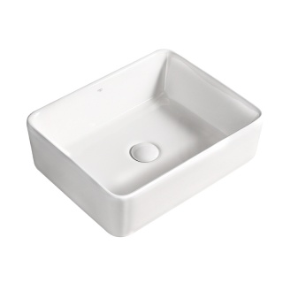 UMYWALKA NABLATOWA CERAMICZNA PROSTOKĄTNA LUXO-WH-410 BIAŁY POŁYSK 41x31 CM