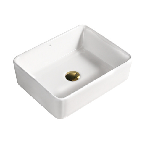 UMYWALKA NABLATOWA CERAMICZNA PROSTOKĄTNA LUXO-WH-410 BIAŁY POŁYSK 41x31 CM