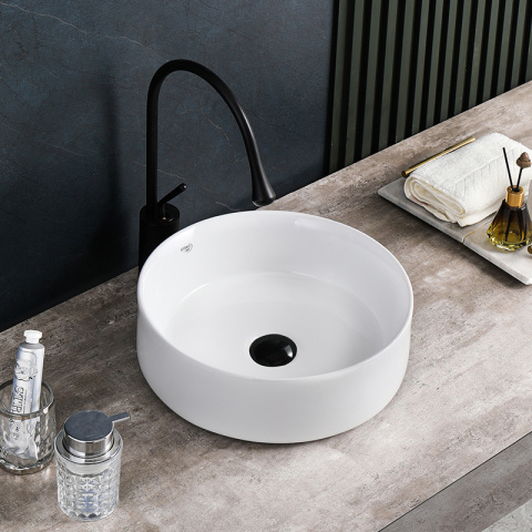 UMYWALKA NABLATOWA CERAMICZNA OKRĄGŁA LAVA-WH-360 BIAŁA