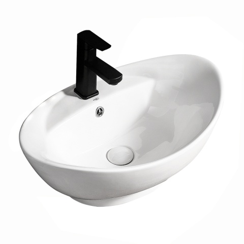 UMYWALKA NABLATOWA CERAMICZNA OWALNA TERA-WH-585 BIAŁY