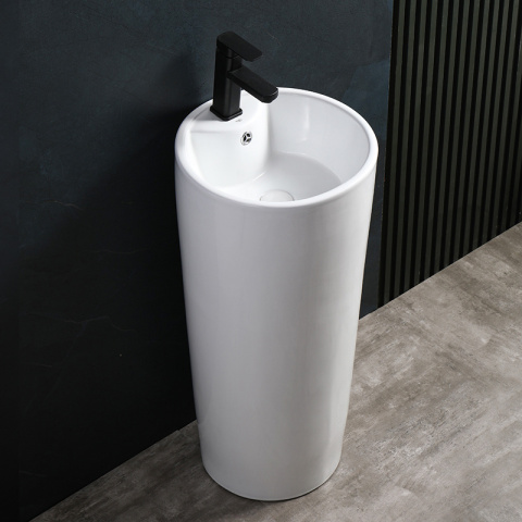 UMYWALKA WOLNOSTOJĄCA CERAMICZNA OWALNA LINO-WH-400 BIAŁA