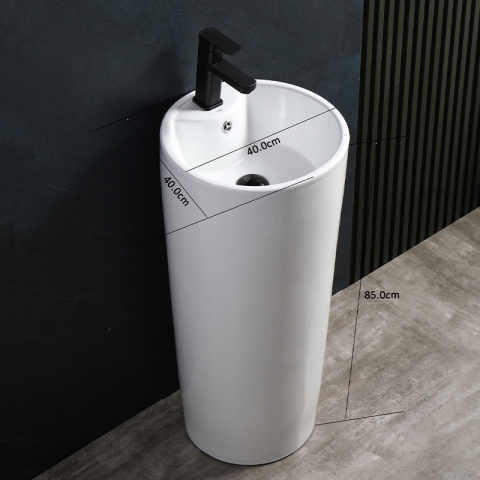 UMYWALKA WOLNOSTOJĄCA CERAMICZNA OWALNA LINO-WH-400 BIAŁA