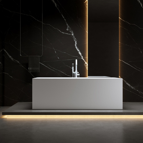 WANNA WOLNOSTOJĄCA PRZYŚCIENNA SANTA 507A BIAŁA PRZELEW BIAŁY MAT 150x75 CM