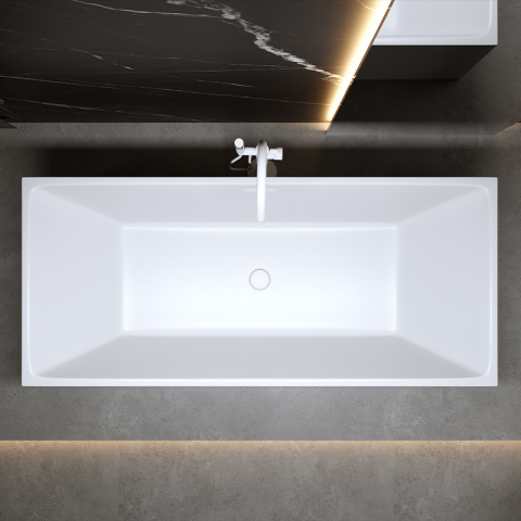 WANNA WOLNOSTOJĄCA PRZYŚCIENNA SANTA 507A BIAŁA PRZELEW BIAŁY MAT 150x75 CM