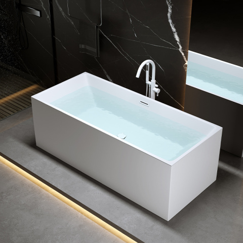 WANNA WOLNOSTOJĄCA PRZYŚCIENNA SANTA 507A BIAŁA PRZELEW BIAŁY MAT 150x75 CM