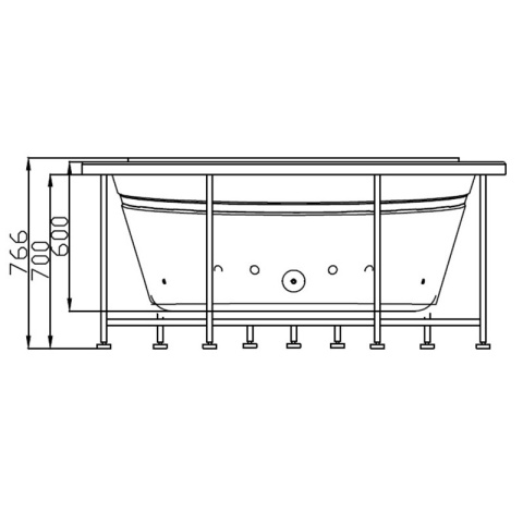 WANNA Z HYDROMASAŻEM DELLA 916 DO ZABUDOWY 170x170 CM