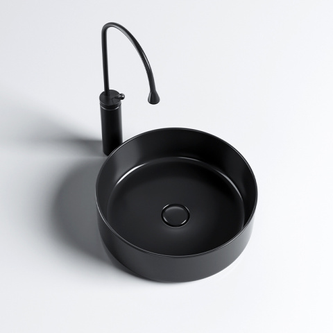 UMYWALKA NABLATOWA CERAMICZNA OKRĄGŁA LAVA-BL-360 CZARNY