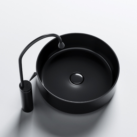 UMYWALKA NABLATOWA CERAMICZNA OKRĄGŁA LAVA-BL-360 CZARNY