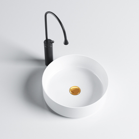 UMYWALKA NABLATOWA CERAMICZNA OKRĄGŁA LAVA-WH-360 BIAŁA
