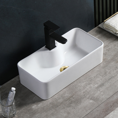 UMYWALKA NABLATOWA CERAMICZNA PROSTOKĄTNA LIA-WH-505 BIAŁY POŁYSK 50x25 CM