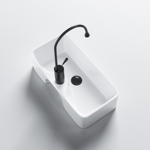 UMYWALKA NABLATOWA CERAMICZNA PROSTOKĄTNA LIA-WH-505 BIAŁY POŁYSK 50x25 CM