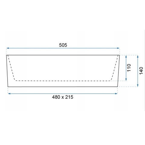 UMYWALKA NABLATOWA CERAMICZNA PROSTOKĄTNA LIA-WH-505 BIAŁY POŁYSK 50x25 CM
