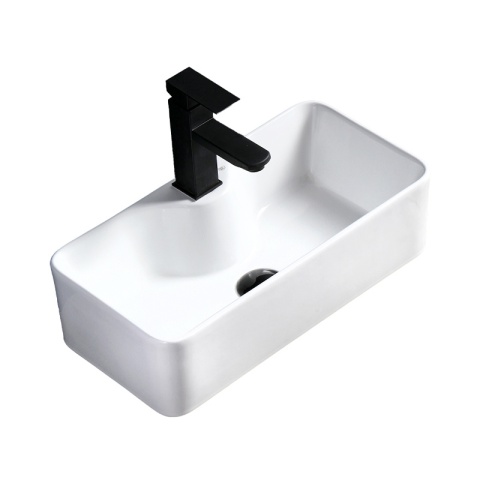 UMYWALKA NABLATOWA CERAMICZNA PROSTOKĄTNA LIA-WH-505 BIAŁY POŁYSK 50x25 CM