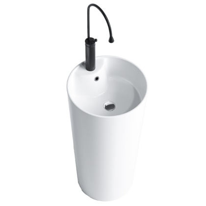 UMYWALKA WOLNOSTOJĄCA CERAMICZNA OWALNA LINO-WH-400 BIAŁY POŁYSK 40x85 CM