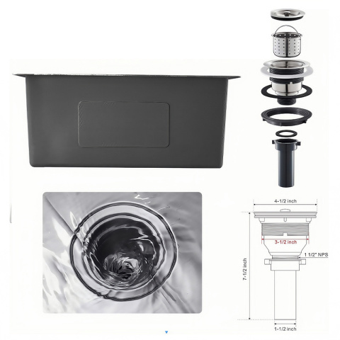 ZLEW KUCHENNY ZLEWOZMYWAK JEDNOKOMOROWY STALOWY INOX RODOS-CH-50X40 SYFON UCHWYTY
