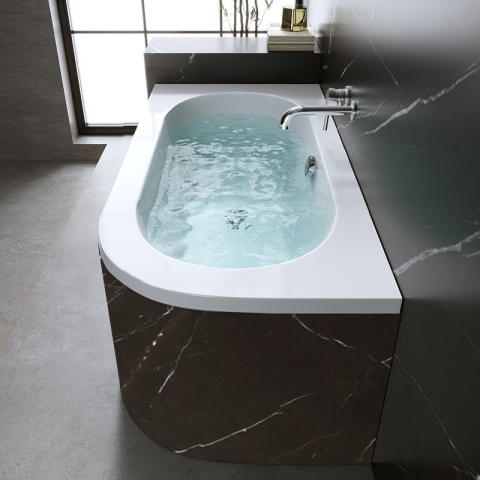 WANNA PRZYŚCIENNA DO ZABUDOWY LEWA 160x75 CM BIAŁA PRZELEW CHROM EBI