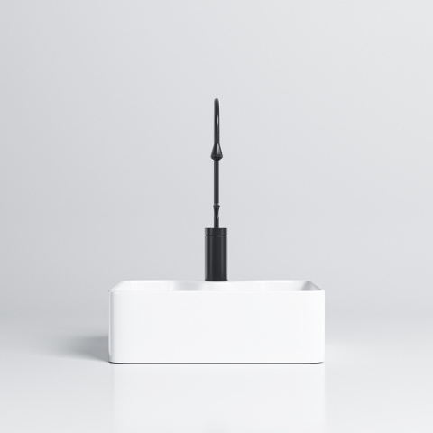 UMYWALKA NABLATOWA CERAMICZNA PROSTOKĄTNA ELISE-WH-480 BIAŁA POŁYSK 48x37 CM