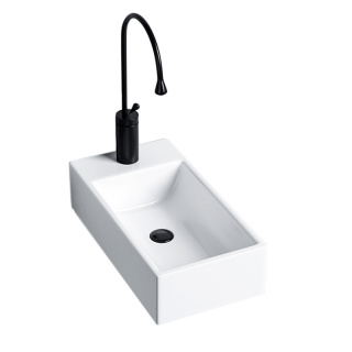 UMYWALKA NABLATOWA WISZĄCA CERAMICZNA PROSTOKĄTNA LUCY-WH-460 BIAŁY POŁYSK 46x25 CM