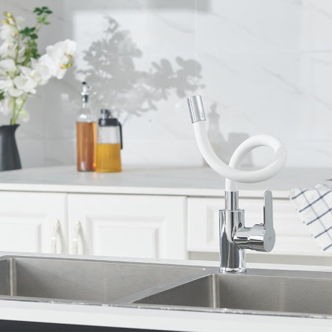 BATERIA KUCHENNA NABLATOWA DAX BIAŁA PODSTAWA CHROM