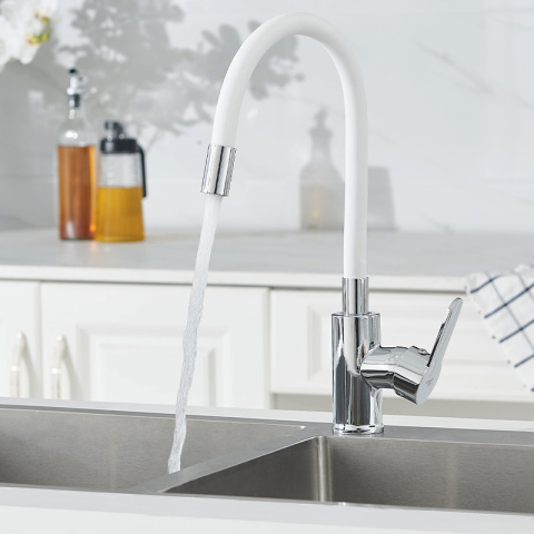 BATERIA KUCHENNA NABLATOWA DAX BIAŁA PODSTAWA CHROM