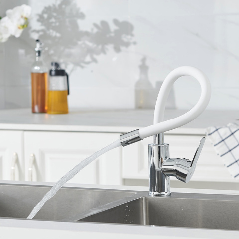 BATERIA KUCHENNA NABLATOWA DAX BIAŁA PODSTAWA CHROM