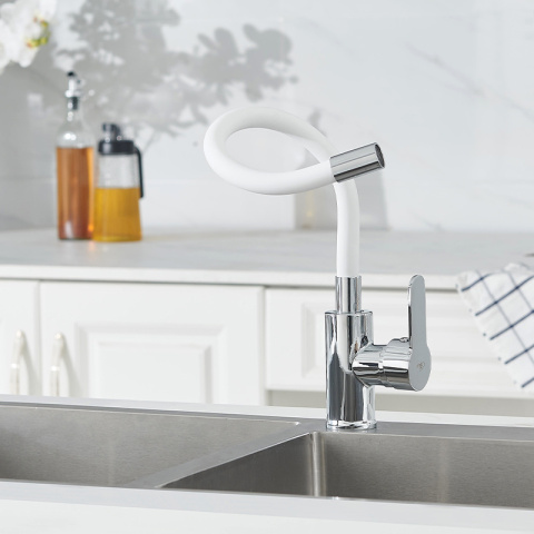 BATERIA KUCHENNA NABLATOWA DAX BIAŁA PODSTAWA CHROM