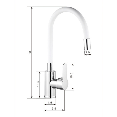 BATERIA KUCHENNA NABLATOWA DAX BIAŁA PODSTAWA CHROM