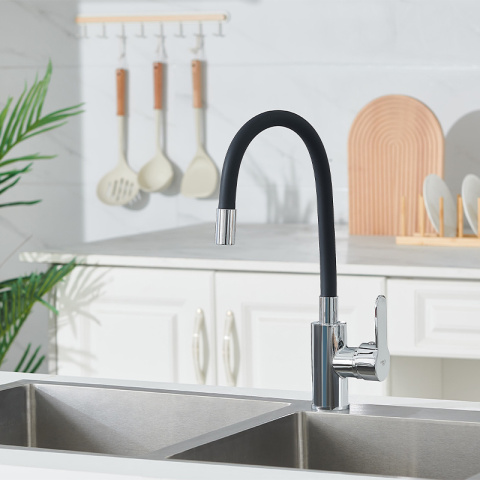 BATERIA KUCHENNA NABLATOWA DAX CZARNA PODSTAWA CHROM