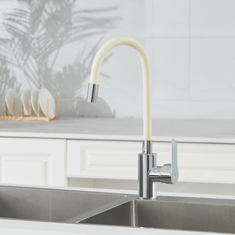 BATERIA KUCHENNA NABLATOWA DAX ECRU PODSTAWA CHROM