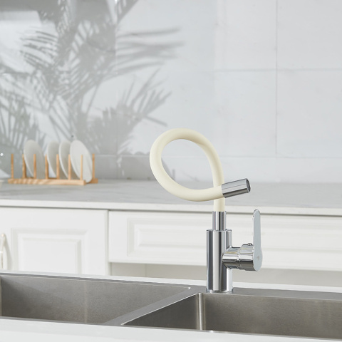 BATERIA KUCHENNA NABLATOWA DAX ECRU PODSTAWA CHROM