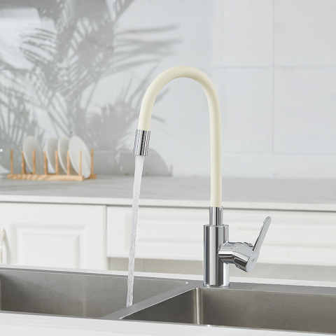 BATERIA KUCHENNA NABLATOWA DAX ECRU PODSTAWA CHROM