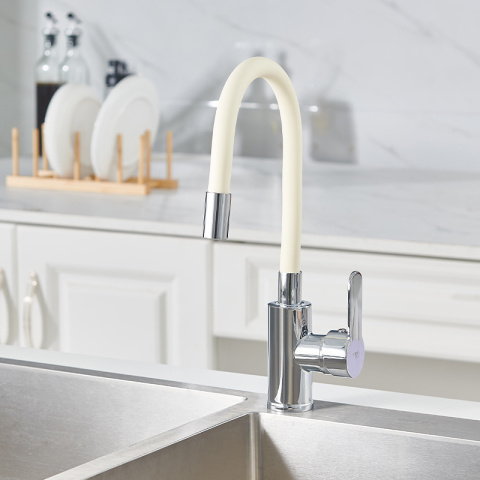 BATERIA KUCHENNA NABLATOWA DAX ECRU PODSTAWA CHROM