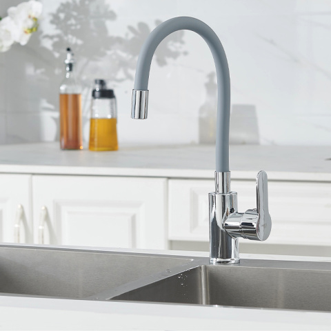 BATERIA KUCHENNA NABLATOWA DAX SZARA PODSTAWA CHROM